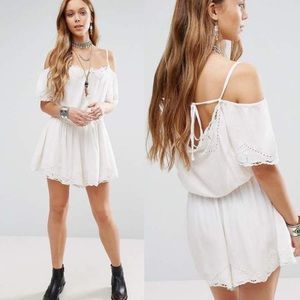 Free People White Romance Romper Playsuit
